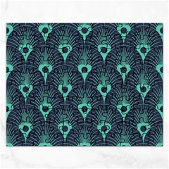 Blue,teal,peacock Pattern,art Deco Rectangular Jigsaw Puzzl by NouveauDesign