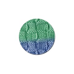 Knitted Wool Square Blue Green Golf Ball Marker by snowwhitegirl