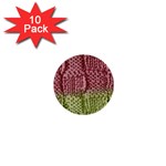 Knitted Wool Square Pink Green 1  Mini Buttons (10 pack)  Front