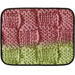 Knitted Wool Square Pink Green Double Sided Fleece Blanket (mini)  by snowwhitegirl