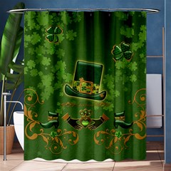 Happy St  Patrick s Day With Clover Shower Curtain 60  X 72  (medium)  by FantasyWorld7