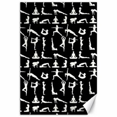 Yoga Pattern Canvas 12  X 18   by Valentinaart