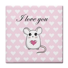 Cute Mouse - Valentines Day Tile Coasters by Valentinaart