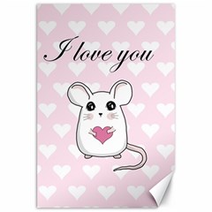 Cute Mouse - Valentines Day Canvas 20  X 30   by Valentinaart