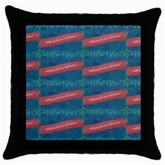 Valentine Day Pattern Throw Pillow Case (black) by dflcprints