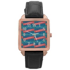 Valentine Day Pattern Rose Gold Leather Watch  by dflcprints