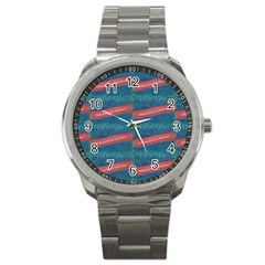 Valentine Day Pattern Sport Metal Watch by dflcprints