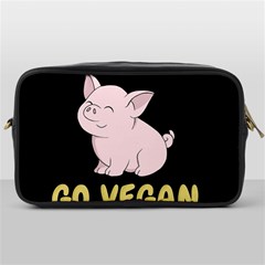 Go Vegan - Cute Pig Toiletries Bags by Valentinaart