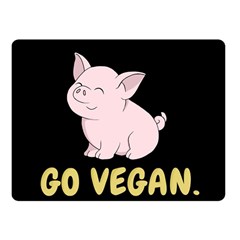 Go Vegan - Cute Pig Fleece Blanket (small) by Valentinaart