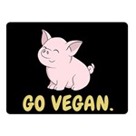 Go Vegan - Cute Pig Fleece Blanket (Small) 50 x40  Blanket Front