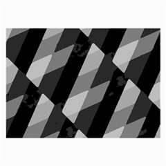 Black And White Grunge Striped Pattern Large Glasses Cloth (2-side) by dflcprints