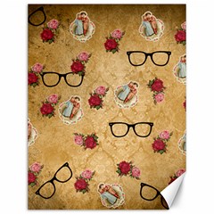 Vintage Glasses Beige Canvas 12  X 16   by snowwhitegirl