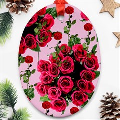 Roses Pink Ornament (oval) by snowwhitegirl