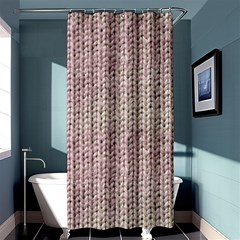 Knitted Wool Pink Light Shower Curtain 36  X 72  (stall)  by snowwhitegirl