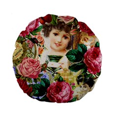 Little Girl Victorian Collage Standard 15  Premium Flano Round Cushions by snowwhitegirl