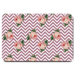 Violet Chevron Rose Large Doormat  by snowwhitegirl