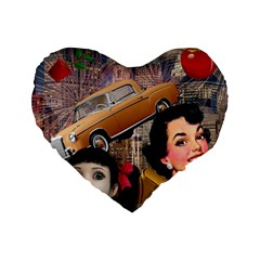 Out In The City Standard 16  Premium Flano Heart Shape Cushions by snowwhitegirl