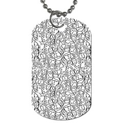 Elio s Shirt Faces In Black Outlines On White Dog Tag (two Sides) by PodArtist