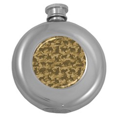 Operation Desert Cat Camouflage Catmouflage Round Hip Flask (5 Oz) by PodArtist