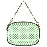 Green Heart-Shaped Clover on White St. Patrick s Day Chain Purses (Two Sides)  Front