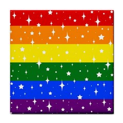 Sparkly Rainbow Flag Tile Coasters by Valentinaart