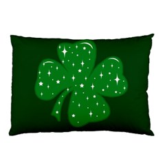 Sparkly Clover Pillow Case by Valentinaart