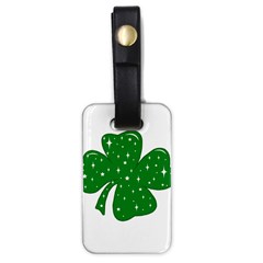 Sparkly Clover Luggage Tags (one Side)  by Valentinaart