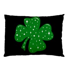 Sparkly Clover Pillow Case by Valentinaart