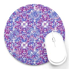 Cracked Oriental Ornate Pattern Round Mousepads by dflcprints