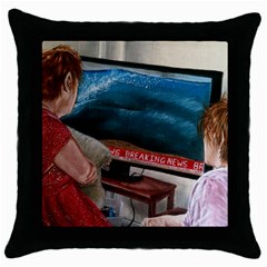 Breaking News Throw Pillow Case (black) by redmaidenart