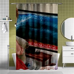 Breaking News Shower Curtain 48  X 72  (small)  by redmaidenart