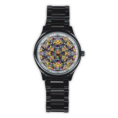 Pattern-12 Stainless Steel Round Watch by ArtworkByPatrick