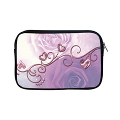 Wonderful Soft Violet Roses With Hearts Apple Ipad Mini Zipper Cases by FantasyWorld7