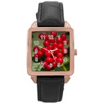 RED BERRIES 2 Rose Gold Leather Watch  Front