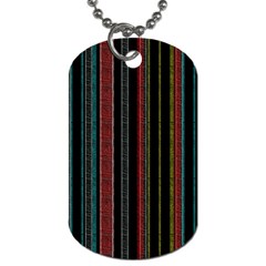 Multicolored Dark Stripes Pattern Dog Tag (two Sides) by dflcprints