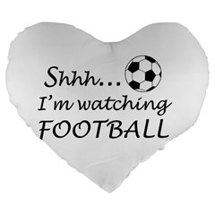 Football Fan  Large 19  Premium Flano Heart Shape Cushions by Valentinaart