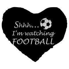 Football Fan  Large 19  Premium Flano Heart Shape Cushions by Valentinaart