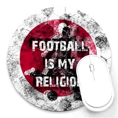 Football Is My Religion Round Mousepads by Valentinaart