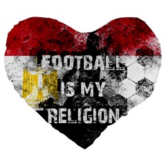 Football Is My Religion Large 19  Premium Flano Heart Shape Cushions by Valentinaart