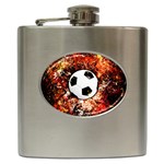 Football  Hip Flask (6 oz) Front