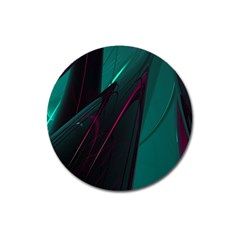 Abstract Green Purple Magnet 3  (round) by Sapixe