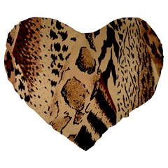 Animal Fabric Patterns Large 19  Premium Heart Shape Cushions by Sapixe