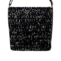 Antique Roman Typographic Pattern Flap Messenger Bag (l)  by dflcprints