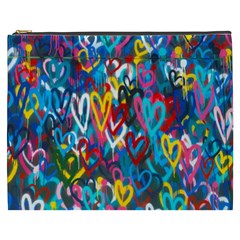 Graffiti Hearts Street Art Spray Paint Rad Cosmetic Bag (xxxl)  by genx