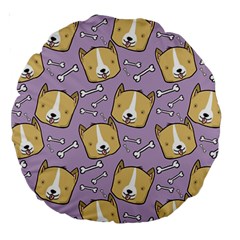 Dog Pattern Large 18  Premium Round Cushions by Sapixe