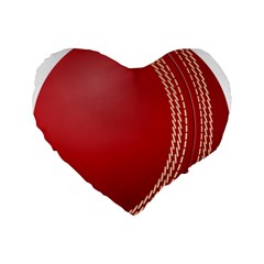 Cricket Ball Standard 16  Premium Flano Heart Shape Cushions by Sapixe