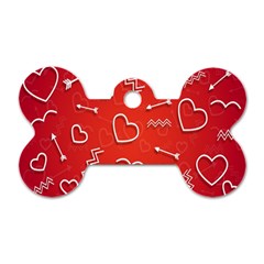 Background Valentine S Day Love Dog Tag Bone (two Sides) by Nexatart