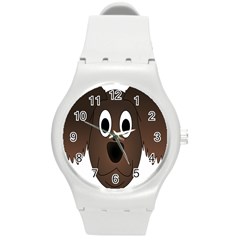 Dog Pup Animal Canine Brown Pet Round Plastic Sport Watch (m) by Nexatart