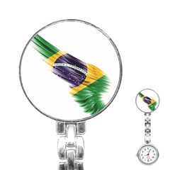 Flag Of Brazil Stainless Steel Nurses Watch by Sapixe