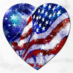 Flag Usa United States Of America Images Independence Day Jigsaw Puzzle (heart) by Sapixe